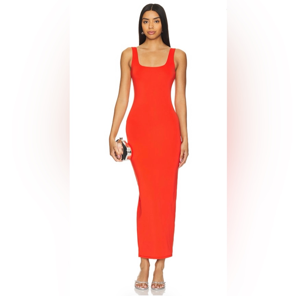 Revolve Good American Sculpting Modern Tank Maxi Dress  Dark Orange